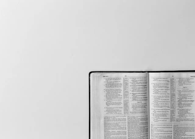 An open Bible used for study preparation